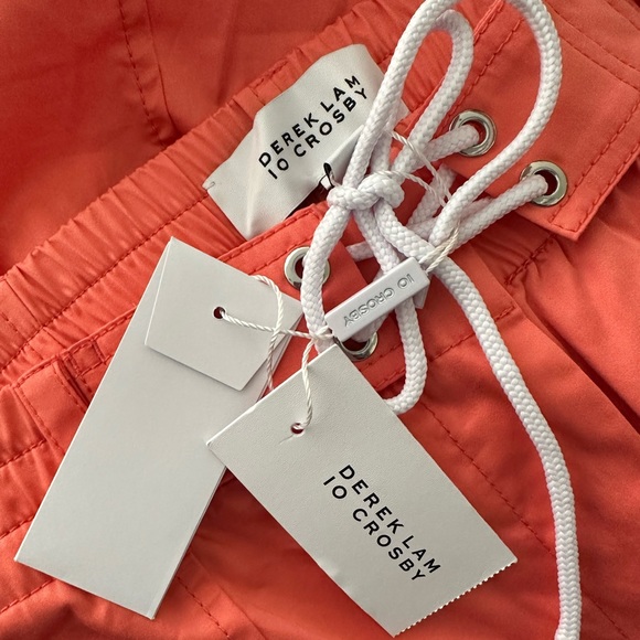 Derek Lam 10 Crosby Kina Utility Joggers in Neon Coral NWT - Picture 6 of 7